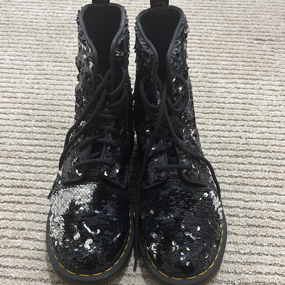 Dr. Martens Black Sequin Boots